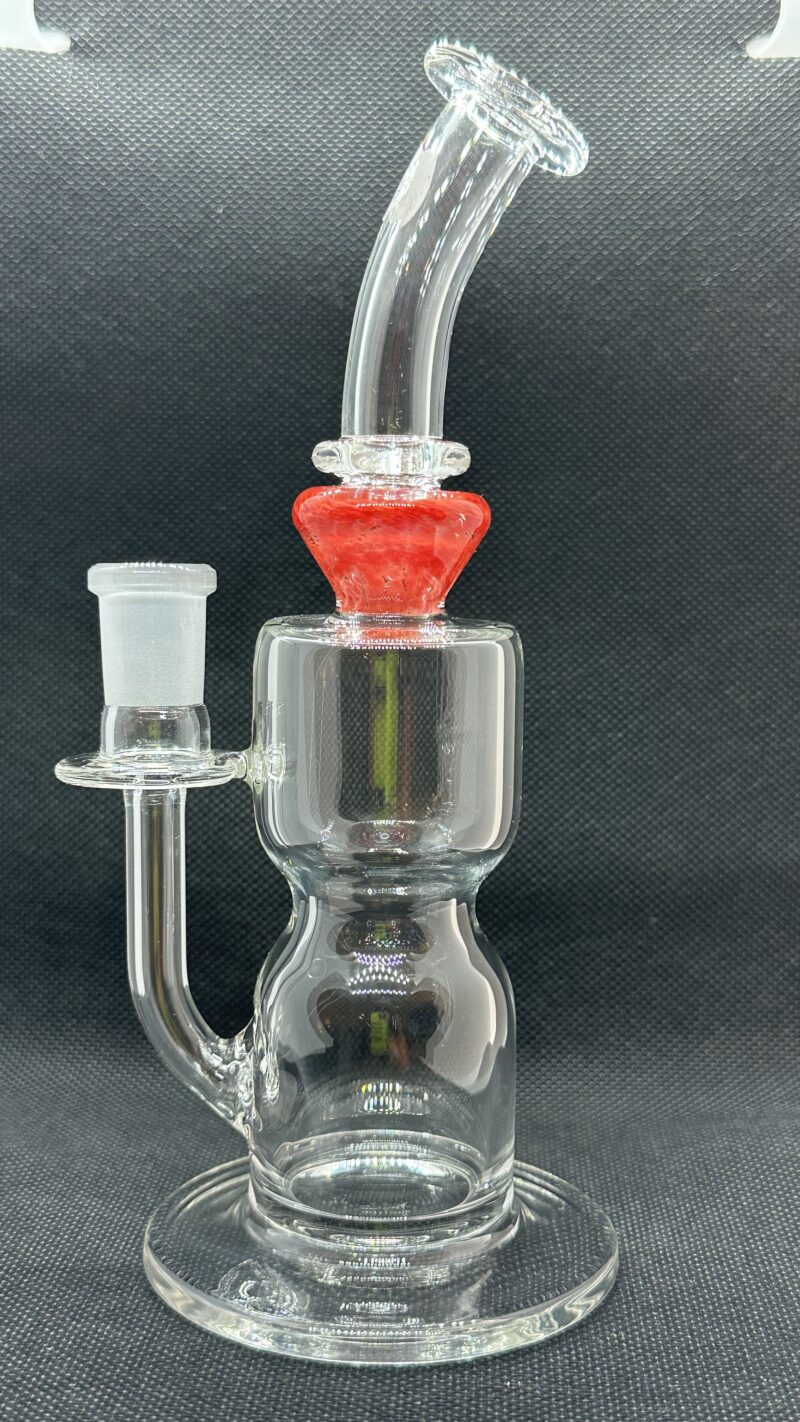 Dume Glass Red Frit Hourglass Mini Tube Rig - Image 2