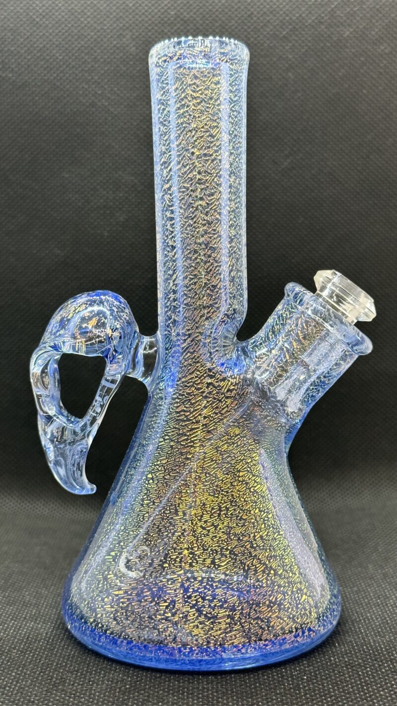 Justin Freeman Bird Skull Mini Tube Gold Dichroic 10mm - Image 2