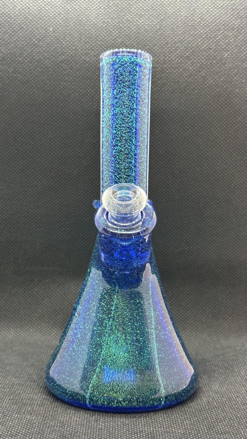 Justin Freeman Bird Skull Mini Tube Blue Dichroic 10mm - Image 2