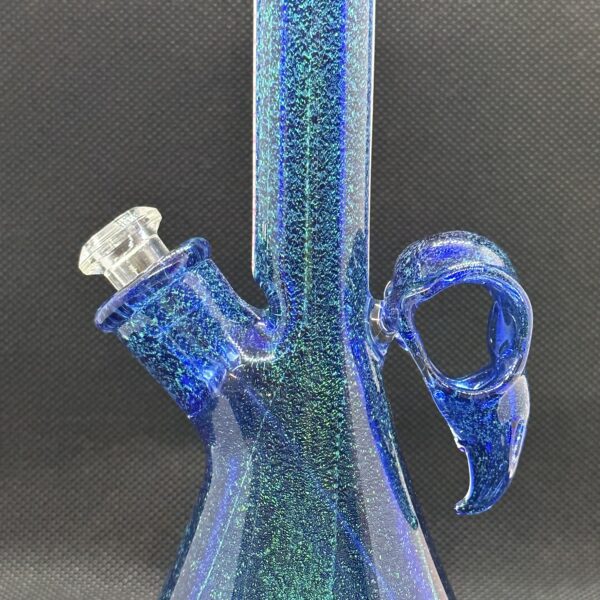Justin Freeman Bird Skull Mini Tube Blue Dichroic 10mm