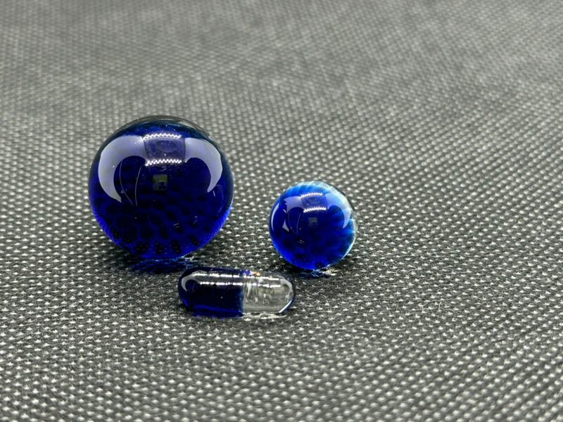 Glass Art Marble Terp Set Honeycomb Set Marbles Hand made Purple, Blue, Dark Blue - Image 5