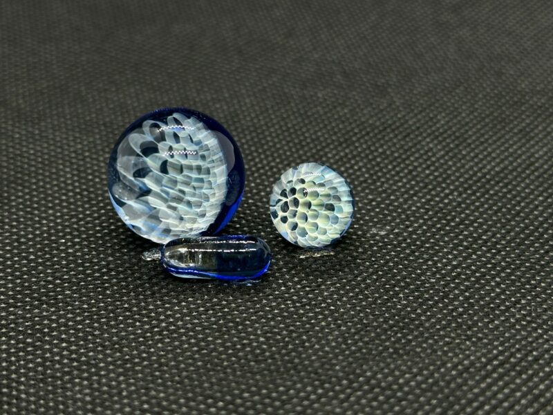 Glass Art Marble Terp Set Honeycomb Set Marbles Hand made Purple, Blue, Dark Blue - Image 6