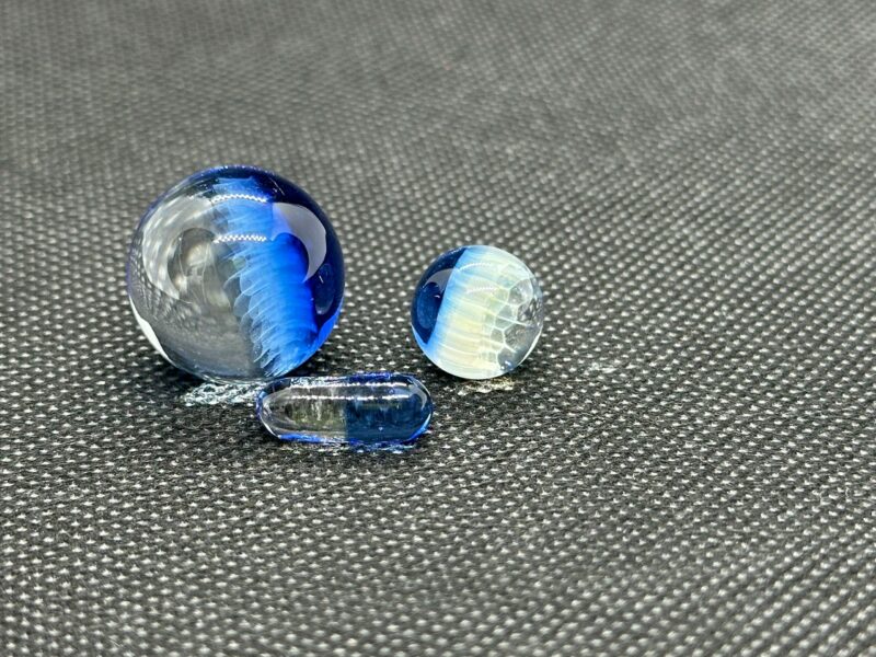 Glass Art Marble Terp Set Honeycomb Set Marbles Hand made Purple, Blue, Dark Blue - Image 7