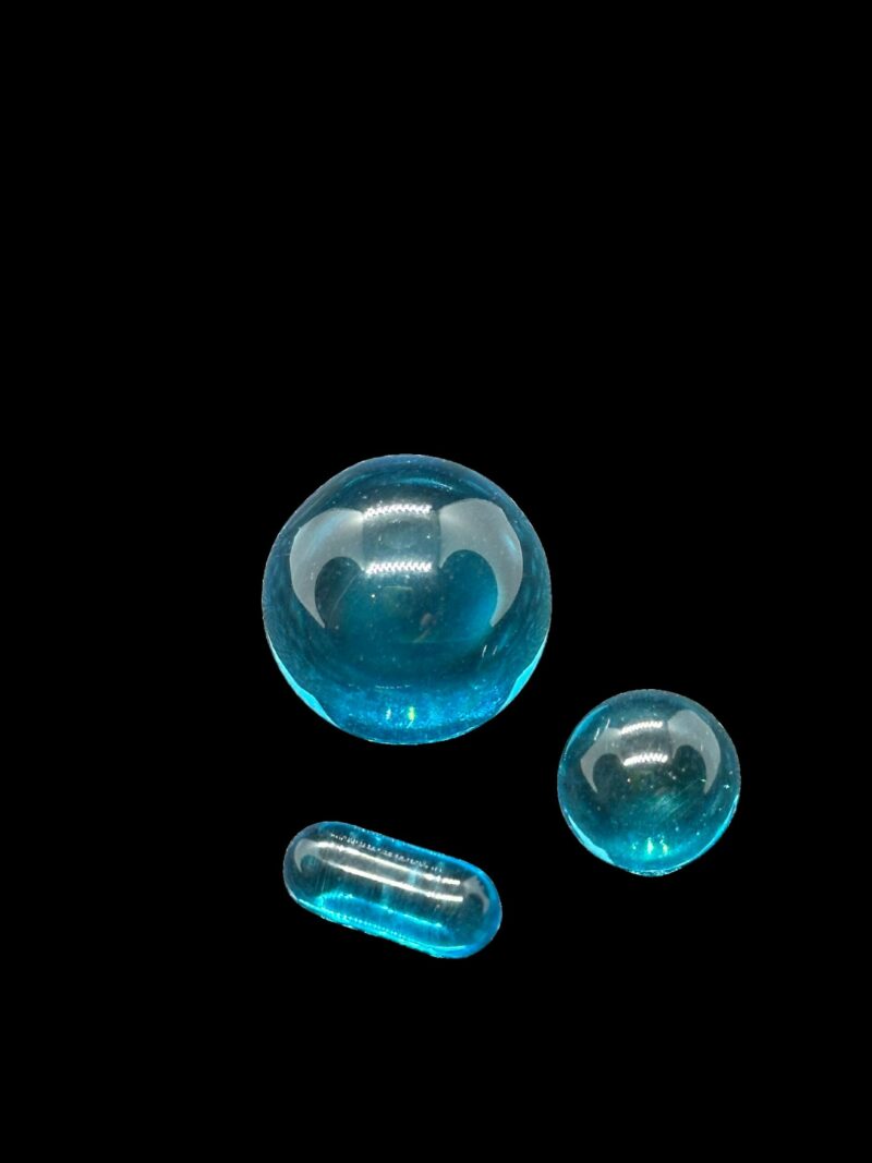 Hand Made Glass Art Marble Set- Blue Teal Green Red Black Pink Yellow - Image 3