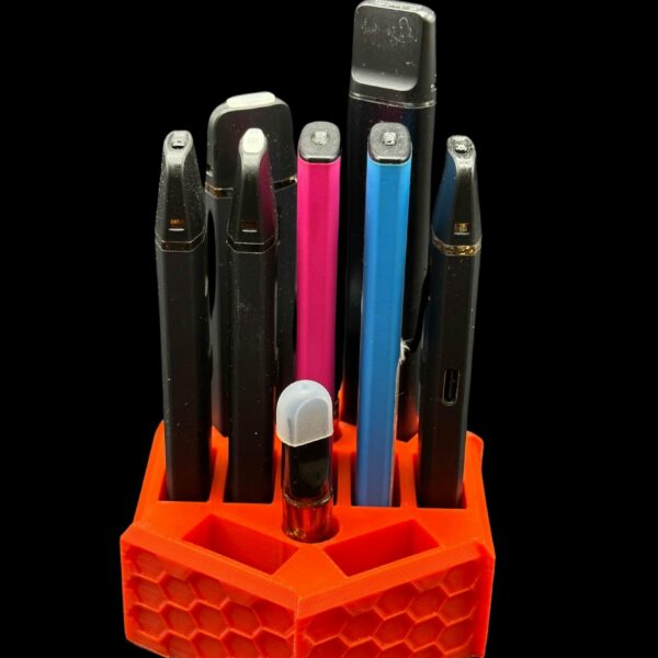 Custom Color Vape Stand | Holds 9 Rectangular Vapes + 2 Cartridges | Dual Color Options 3D Printed Vape Organizer | Secure Desktop Holder